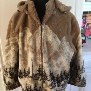 EGO winter scape fleece jacket women size XL #A